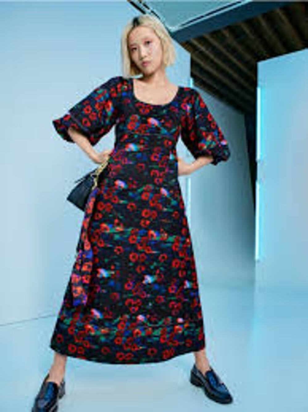 Rachel Comey X Target Floral Print Dress Red Size 6 Boho Goth Romantic Fairy